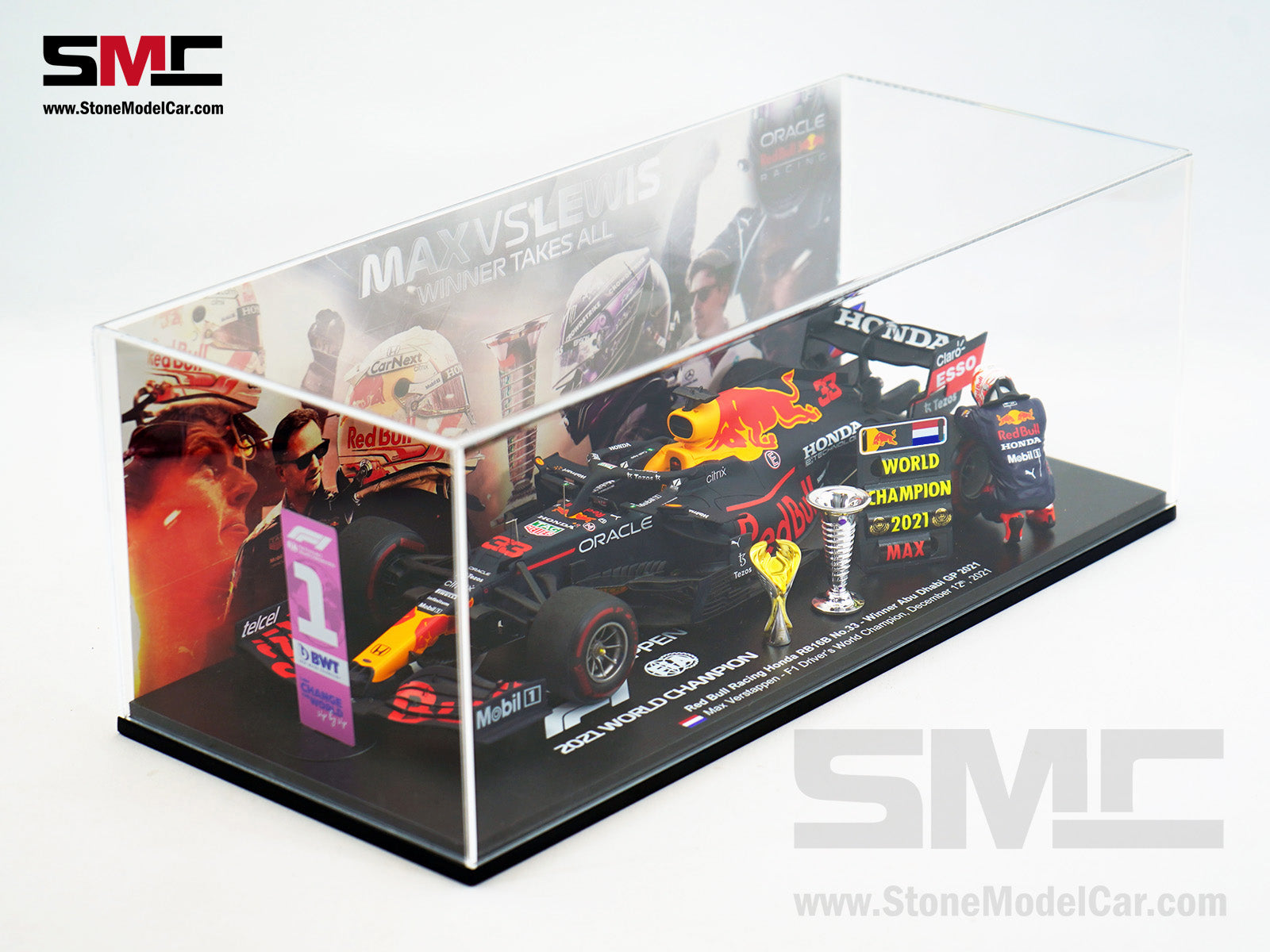 2021 F1 World Champion #33 Max Verstappen Red Bull RB16B Abu