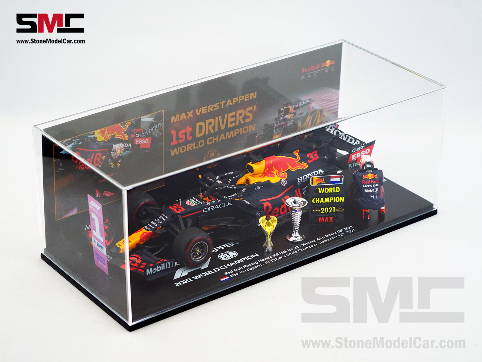 2021 F1 World Champion #33 Max Verstappen Red Bull RB16B Abu