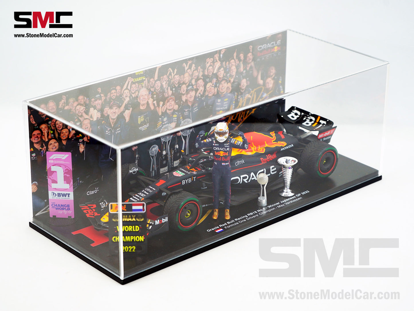 2022 World Champion #1 Max Verstappen Red Bull F1 RB18 Winner Japan GP Spark 1:18 Figure Special
