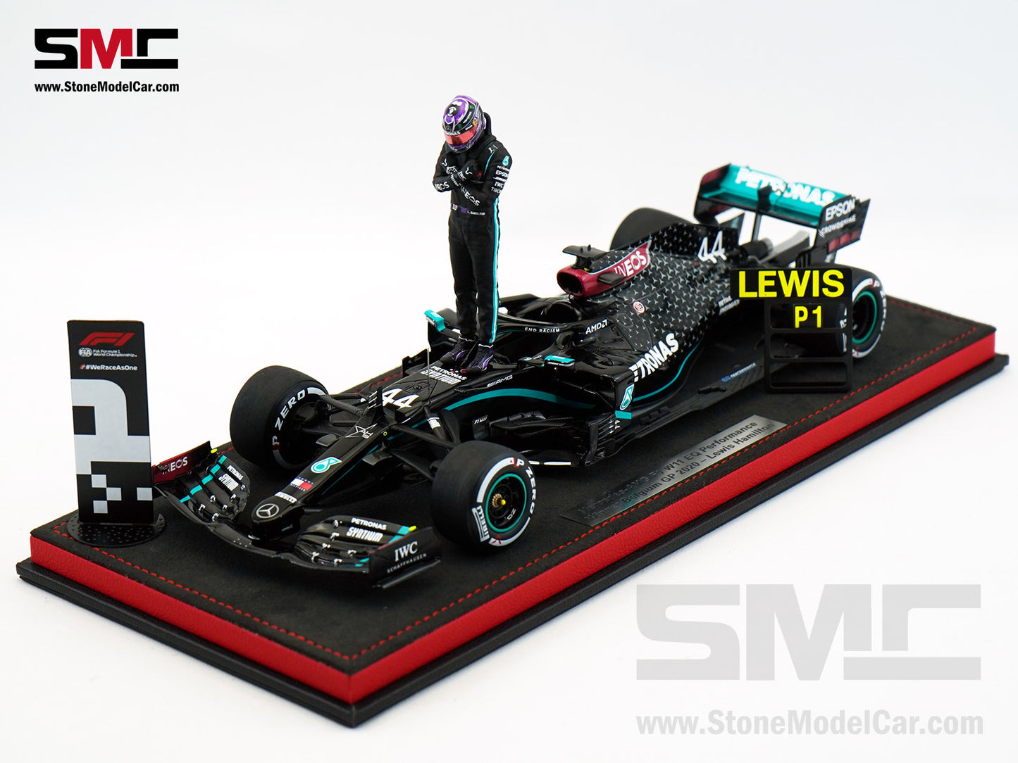 2020 7x World Champion Mercedes F1 W11 #44 Lewis Hamilton Belgium GP 1:18 Spark Special Figure Edition