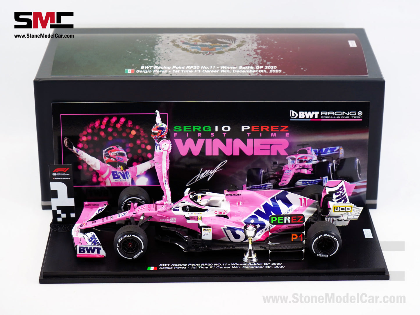 BWT Racing Point F1 RP20 #11 Sergio Perez Sakhir 2020 1st Career Win 1:18 Spark Special Edition