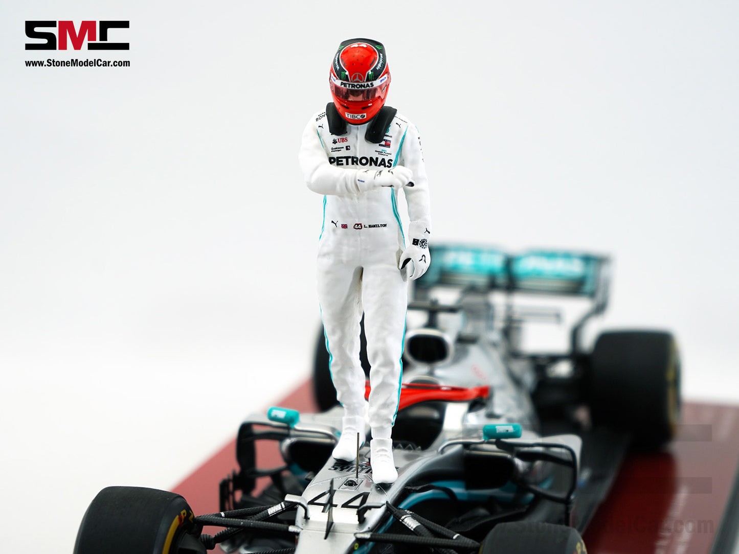 Mercedes AMG F1 W10 #44 Lewis Hamilton Monaco GP 2019 World Champion Spark 1:18 Figure Edition