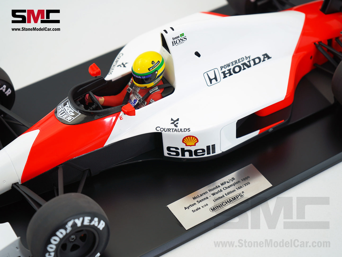Mclaren F1 MP4/5B #27 Ayrton Senna 1990 World Champion 1:12 MINICHAMPS + Decal