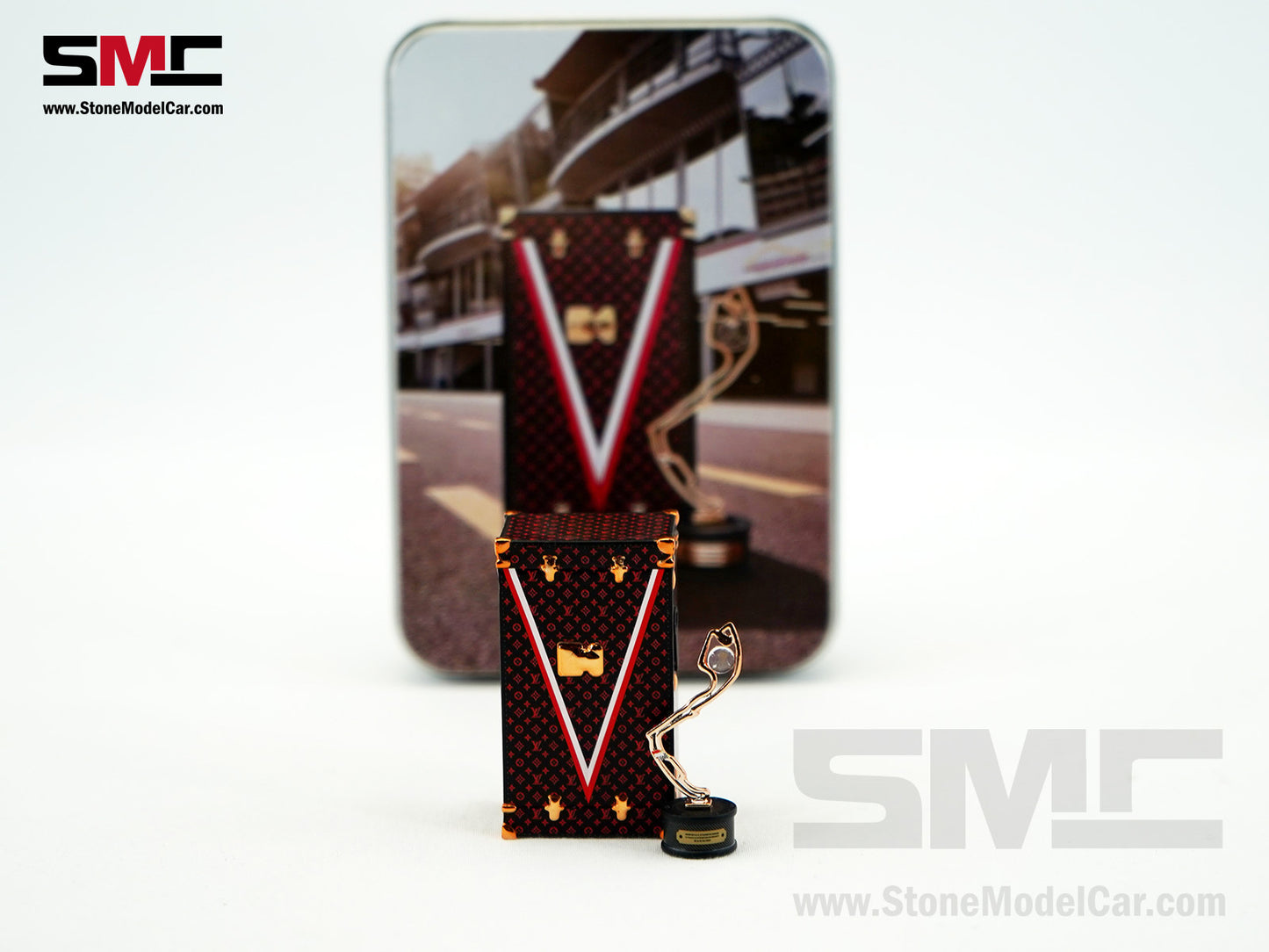 SMC F1 1:18 Monaco GP 2x pcs Trophy Set - Winner Race Circuit Track Trophy, Louis Vuitton Case