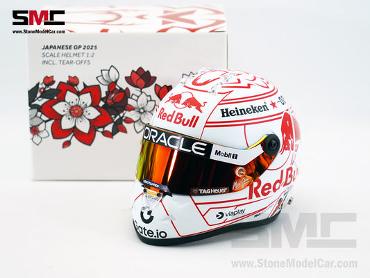 Red Bull F1 RB21 #1 Max Verstappen Japan GP 2025 Special Livery Schuberth 1:2 Miniature Helmet