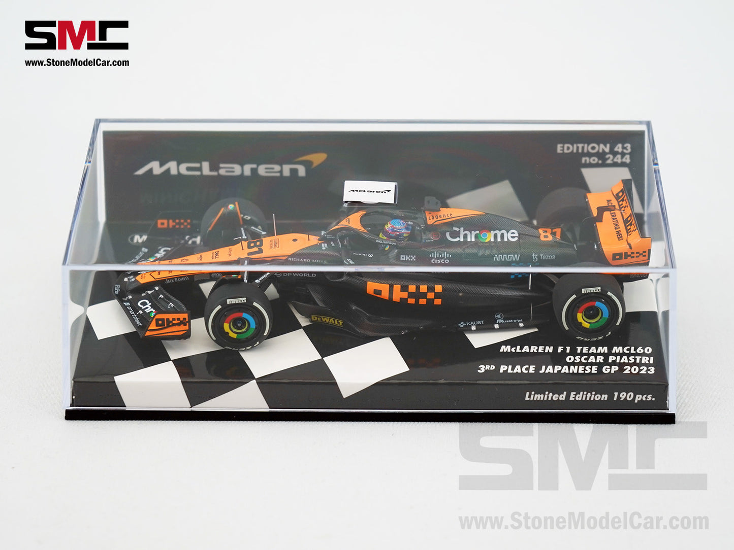 McLaren F1 MCL60 #81 Oscar Piastri 3rd Japanese GP 2023 Special Livery 1:43 MINICHAMPS