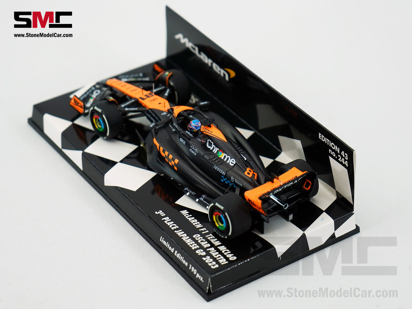 McLaren F1 MCL60 #81 Oscar Piastri 3rd Japanese GP 2023 Special Livery 1:43 MINICHAMPS