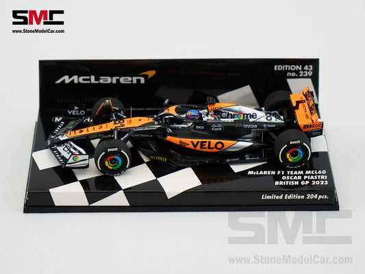 McLaren F1 MCL60 #81 Oscar Piastri 4th British GP 2023 Special Livery 1:43 MINICHAMPS