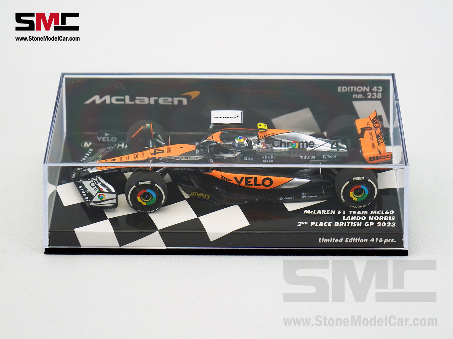 McLaren F1 MCL60 #4 Lando Norris 2nd British GP 2023 Special Livery 1:43 MINICHAMPS