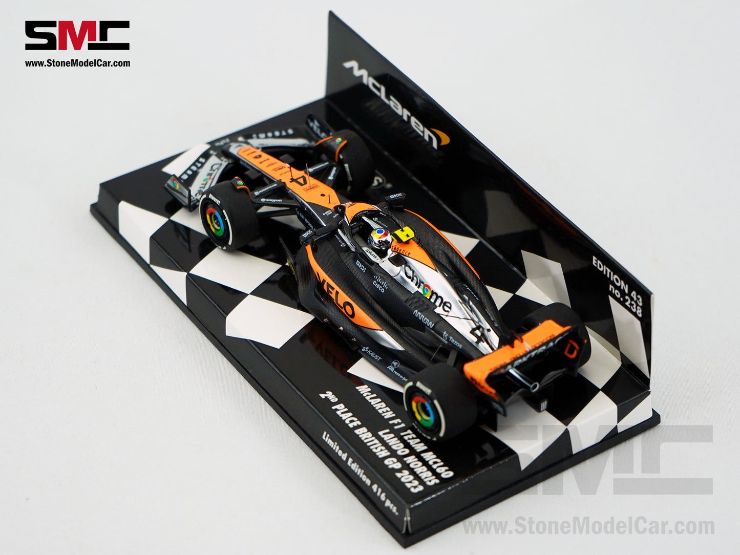 McLaren F1 MCL60 #4 Lando Norris 2nd British GP 2023 Special Livery 1:43 MINICHAMPS
