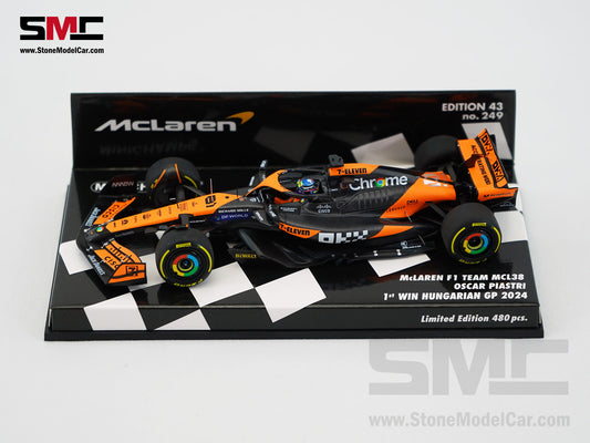 McLaren F1 MCL38 #81 Oscar Piastri Hungary GP Winner 2024 1st Career Win 1:43 MINICHAMPS