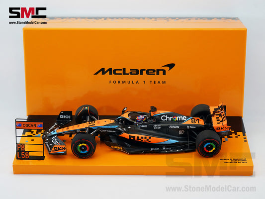 McLaren F1 MCL60 #81 Oscar Piastri 1st Career Point 8th Australian GP 2023 1:18 MINICHAMPS