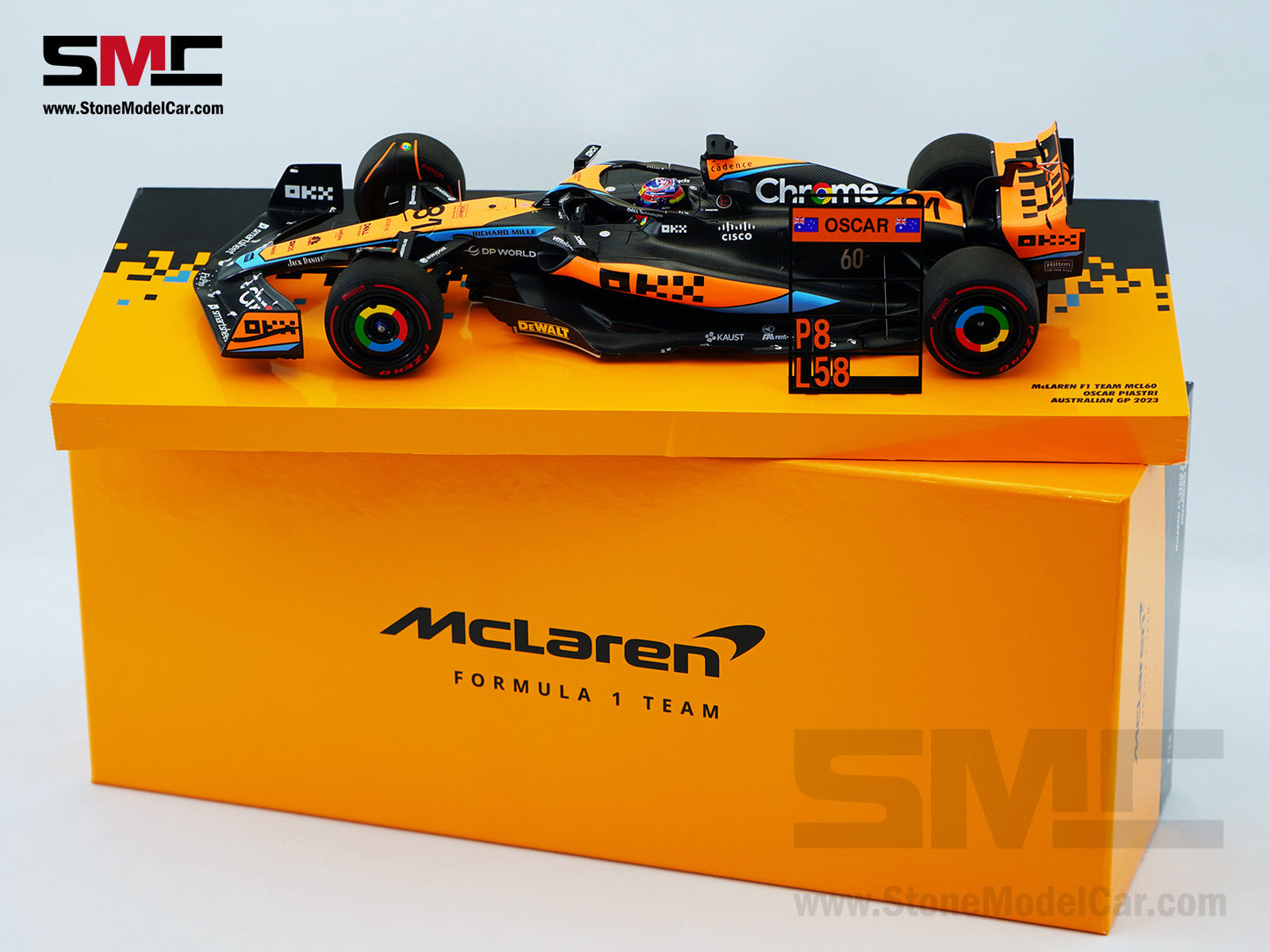 McLaren F1 MCL60 #81 Oscar Piastri 1st Career Point 8th Australian GP 2023 1:18 MINICHAMPS