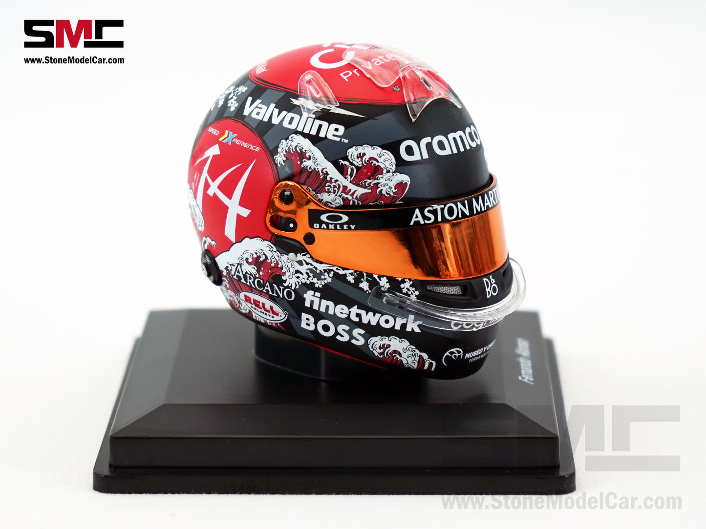 Aston Martin F1 AMR24 #14 Fernando Alonso Japan GP 2024 Spark 1:5 Miniature Helmet