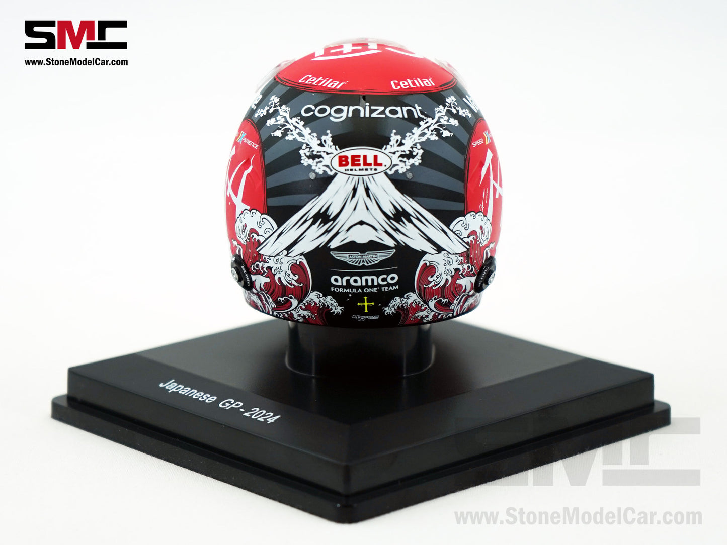 Aston Martin F1 AMR24 #14 Fernando Alonso Japan GP 2024 Spark 1:5 Miniature Helmet