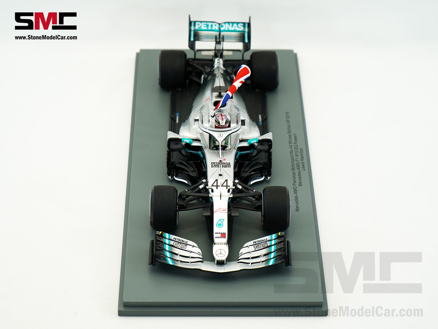 2019 6x World Champion Mercedes F1 W10 #44 Lewis Hamilton British GP Winner 1:18 Spark