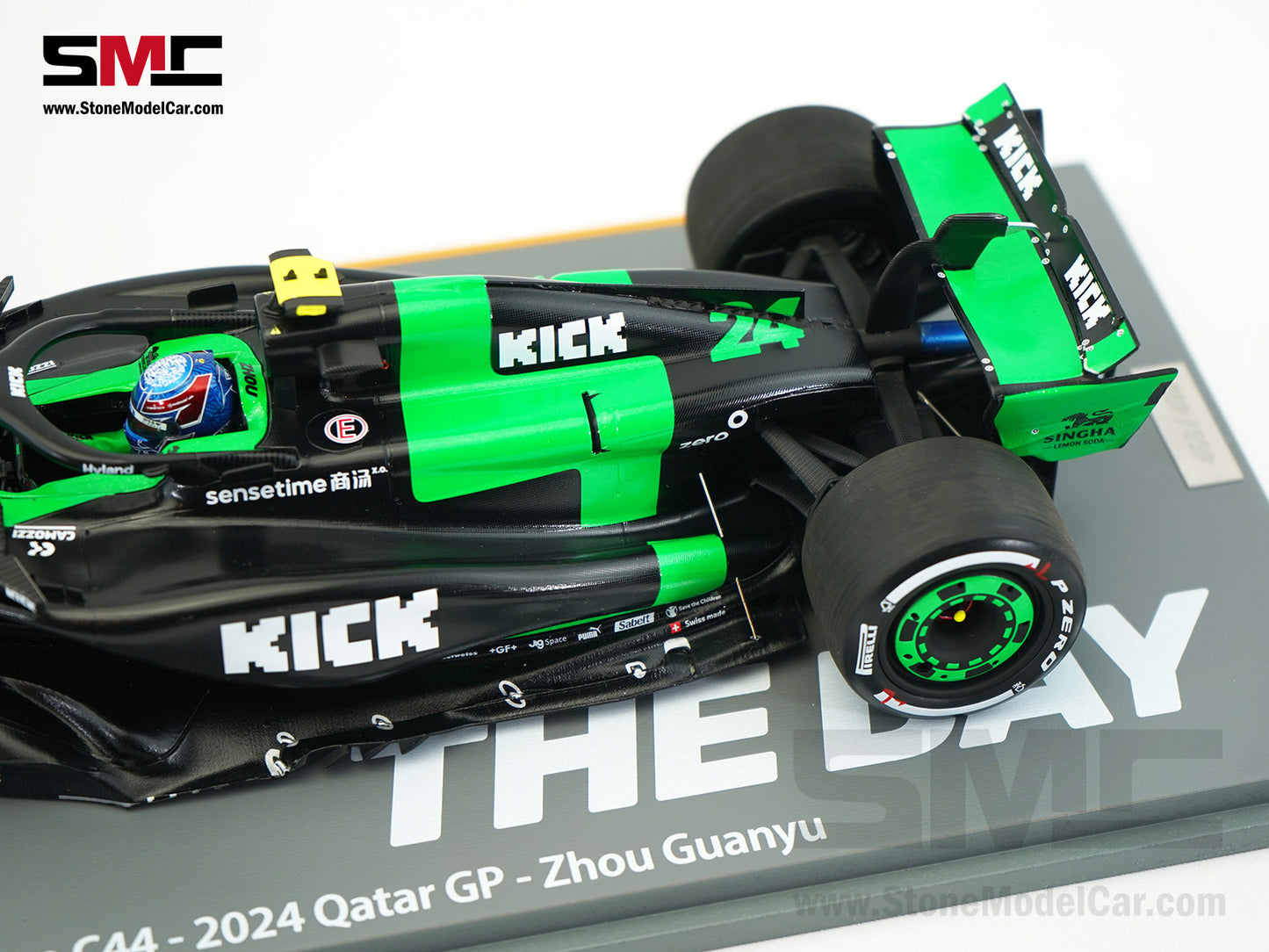 Stake F1 KICK Sauber C44 #24 Zhou Guanyu Qatar GP 2024 Driver of The Day Spark 1:18 Special Edition