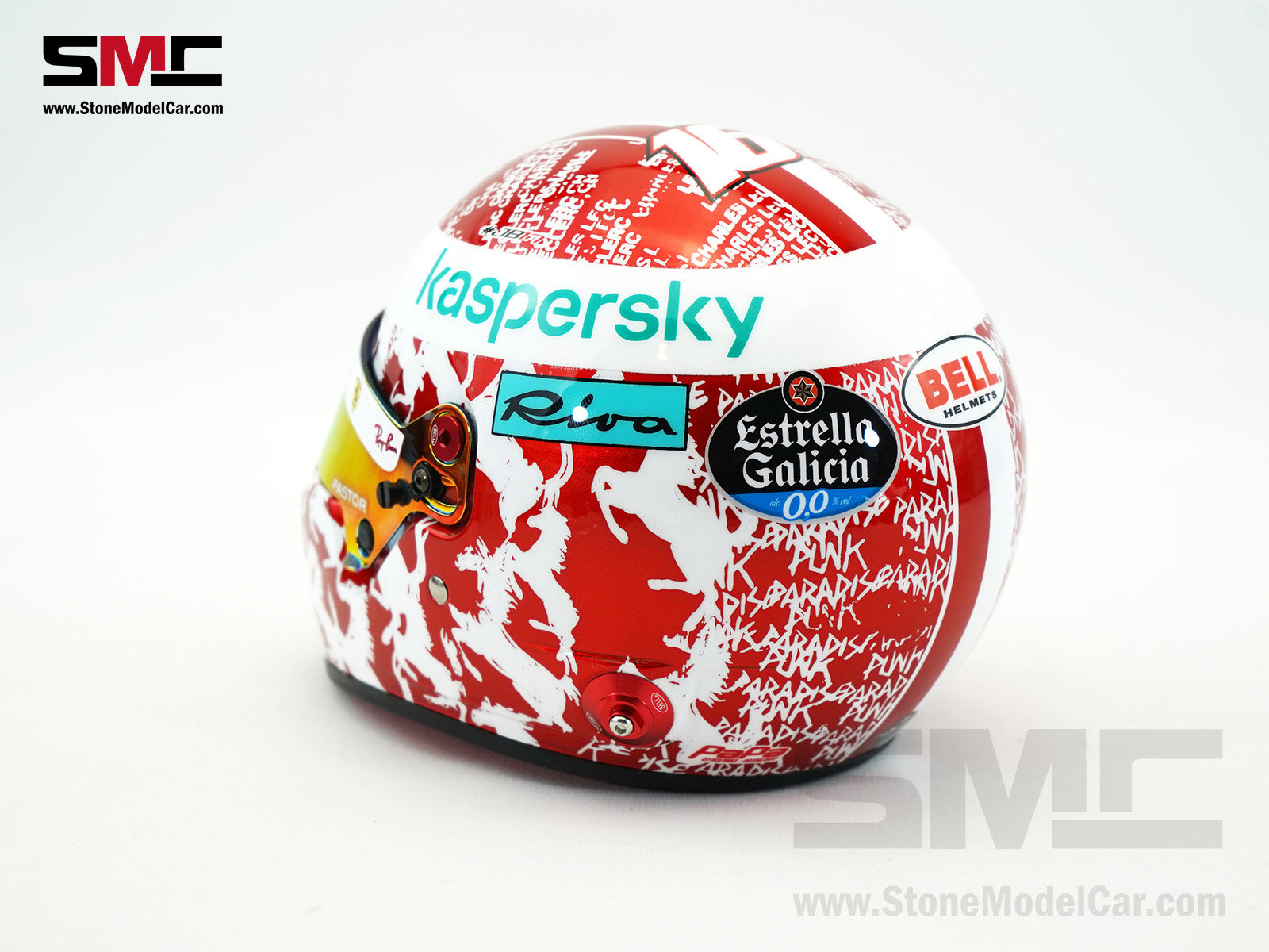 Ferrari F1 SF-21 #16 Charles Leclerc Abu Dhabi GP 2021 BELL 1:2 Helmet – Stone Model