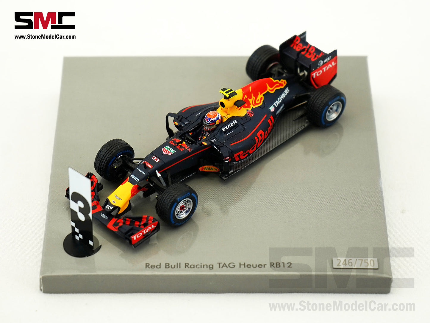 Red Bull F1 RB12 #33 Max Verstappen Brazil GP 3rd Place Podium 2016 1:43 Spark Special Edition