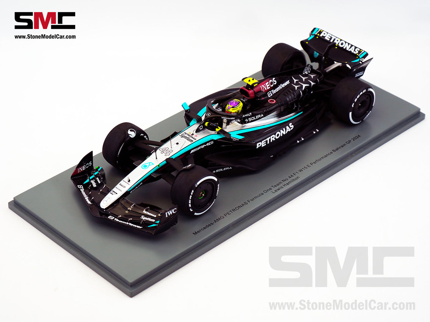 Mercedes F1 W15 #44 7x World Champion Lewis Hamilton Bahrain GP 2024 1st Race Spark 1:18 18S976