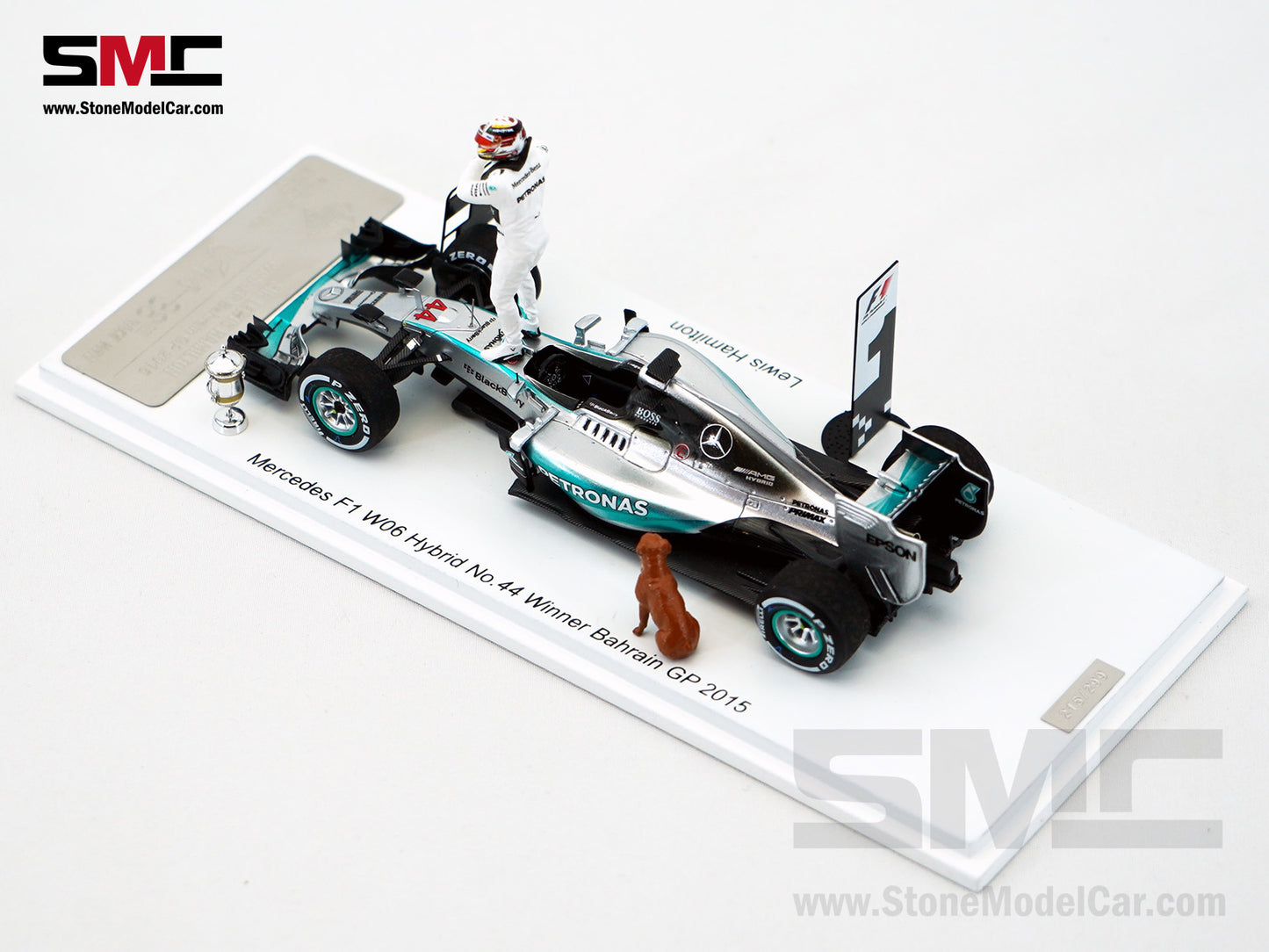 Mercedes F1 W06 #44 Lewis Hamilton Bahrain GP 2015 3x World Champion 1:43 Spark Special Figure Edition