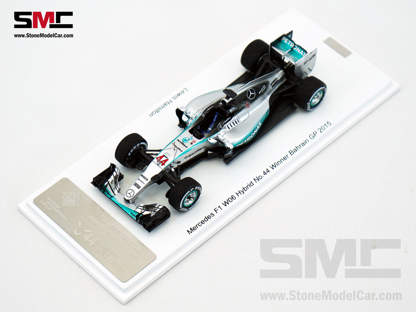 Mercedes F1 W06 #44 Lewis Hamilton Bahrain GP 2015 3x World Champion 1:43 Spark Special Figure Edition