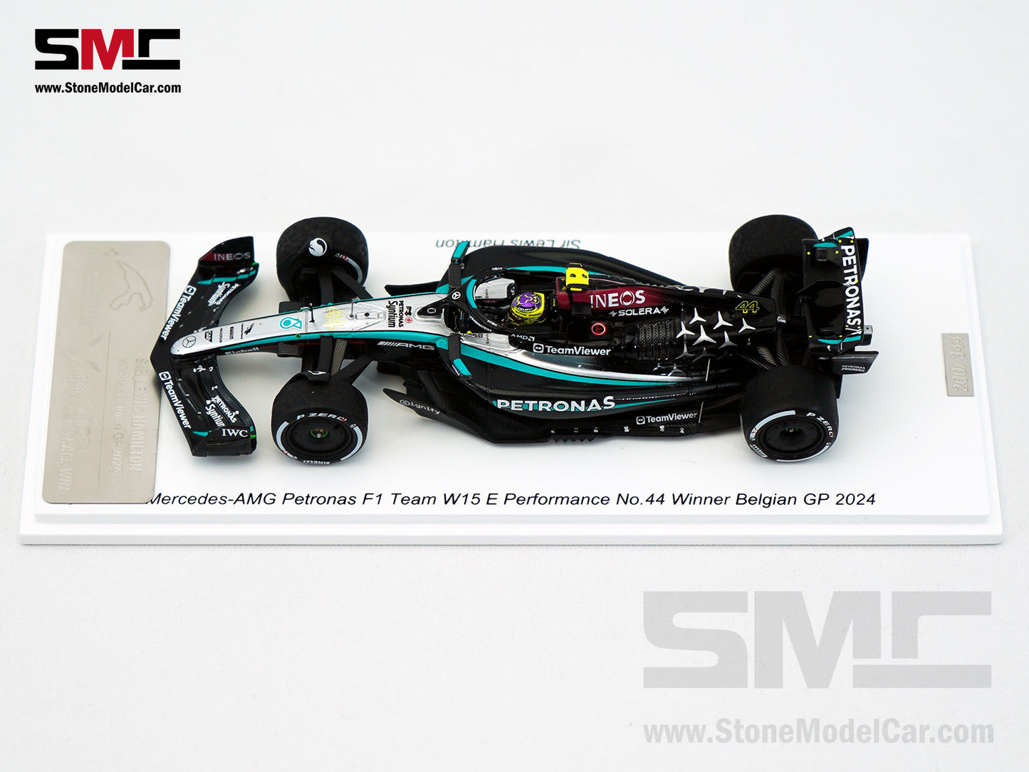 Mercedes F1 W15 #44 Lewis Hamilton Belgium GP 2024 Winner Spark 1:43 Special Figure Edition