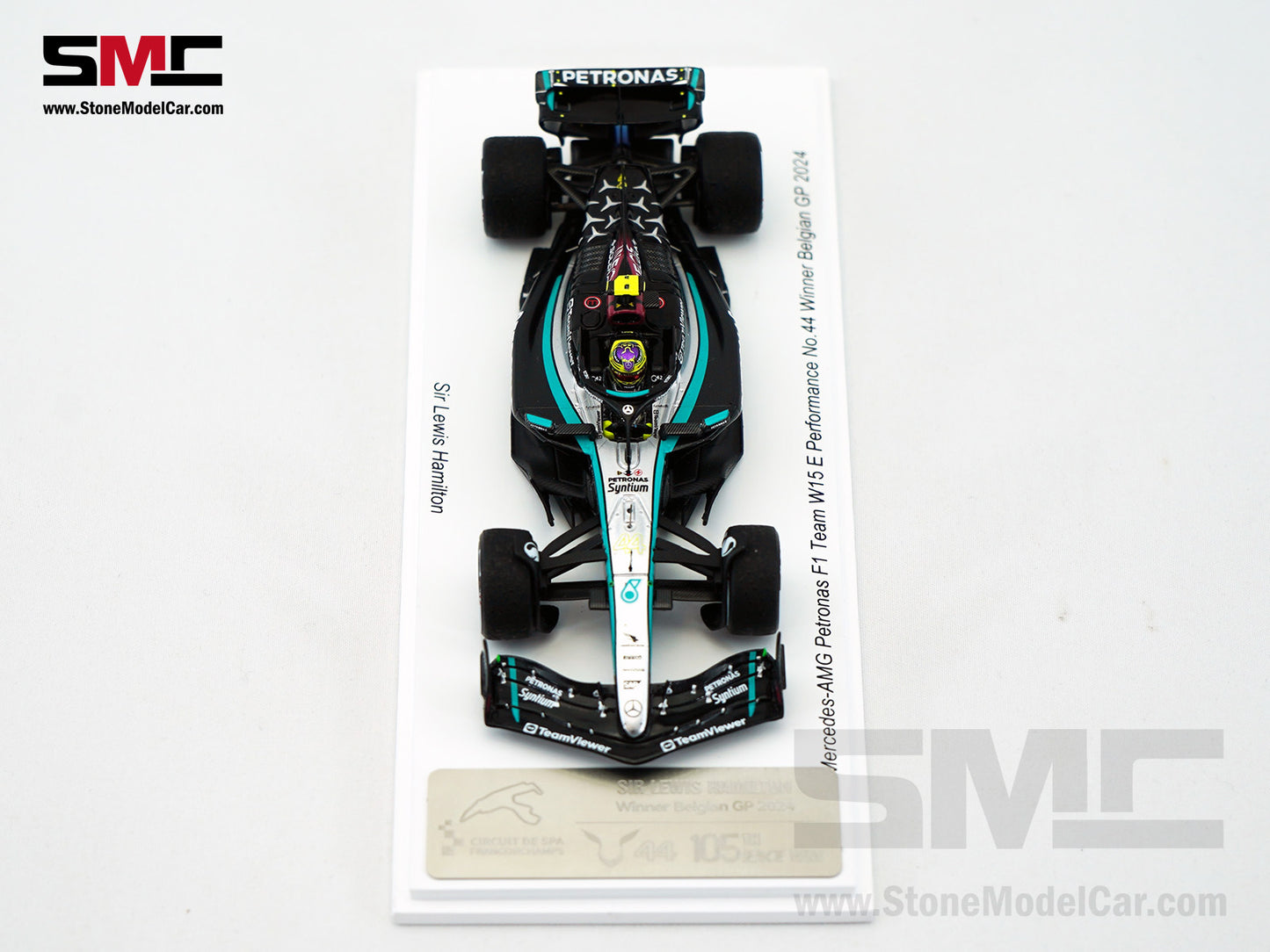 Mercedes F1 W15 #44 Lewis Hamilton Belgium GP 2024 Winner Spark 1:43 Special Figure Edition