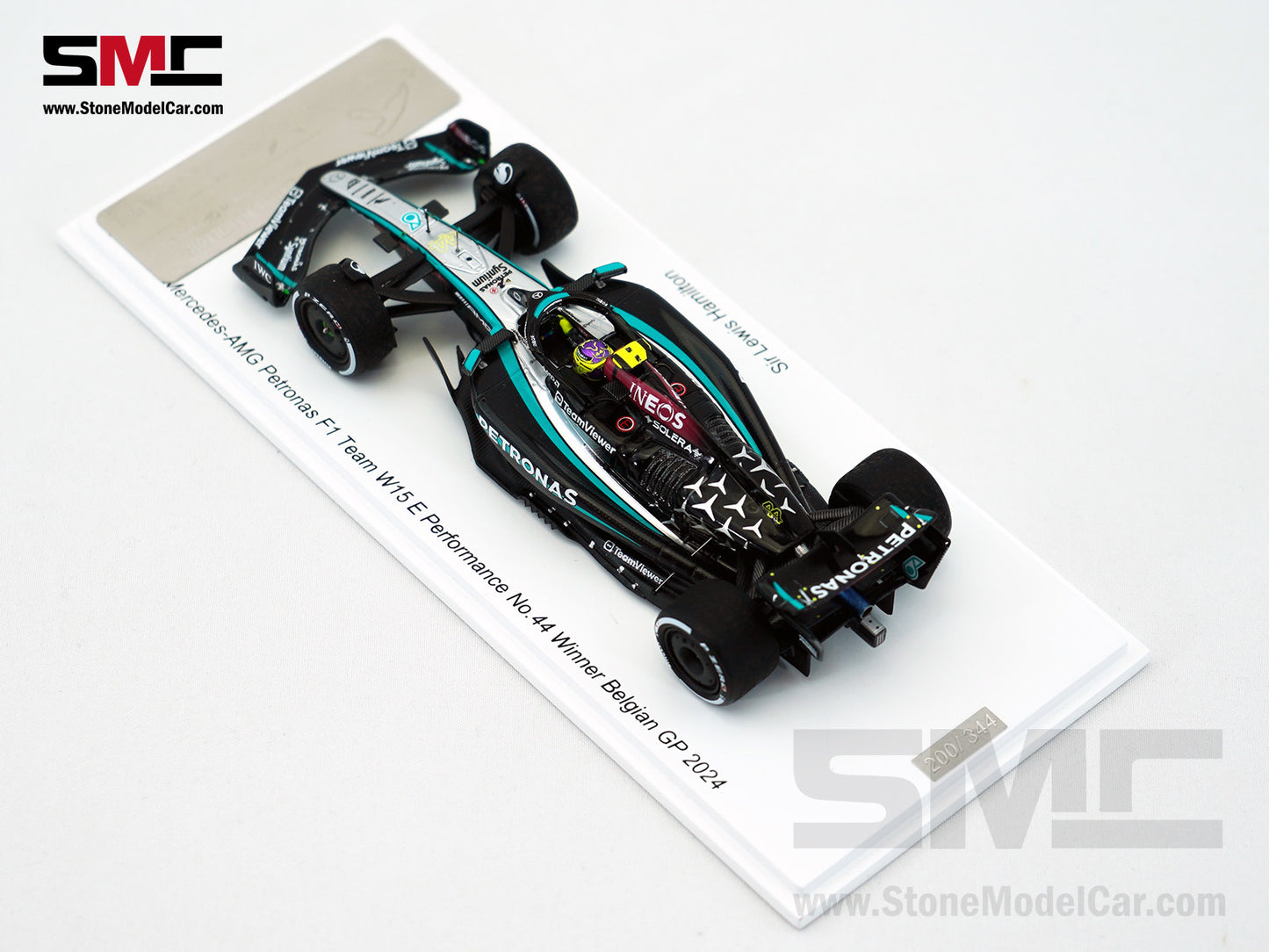 Mercedes F1 W15 #44 Lewis Hamilton Belgium GP 2024 Winner Spark 1:43 Special Figure Edition