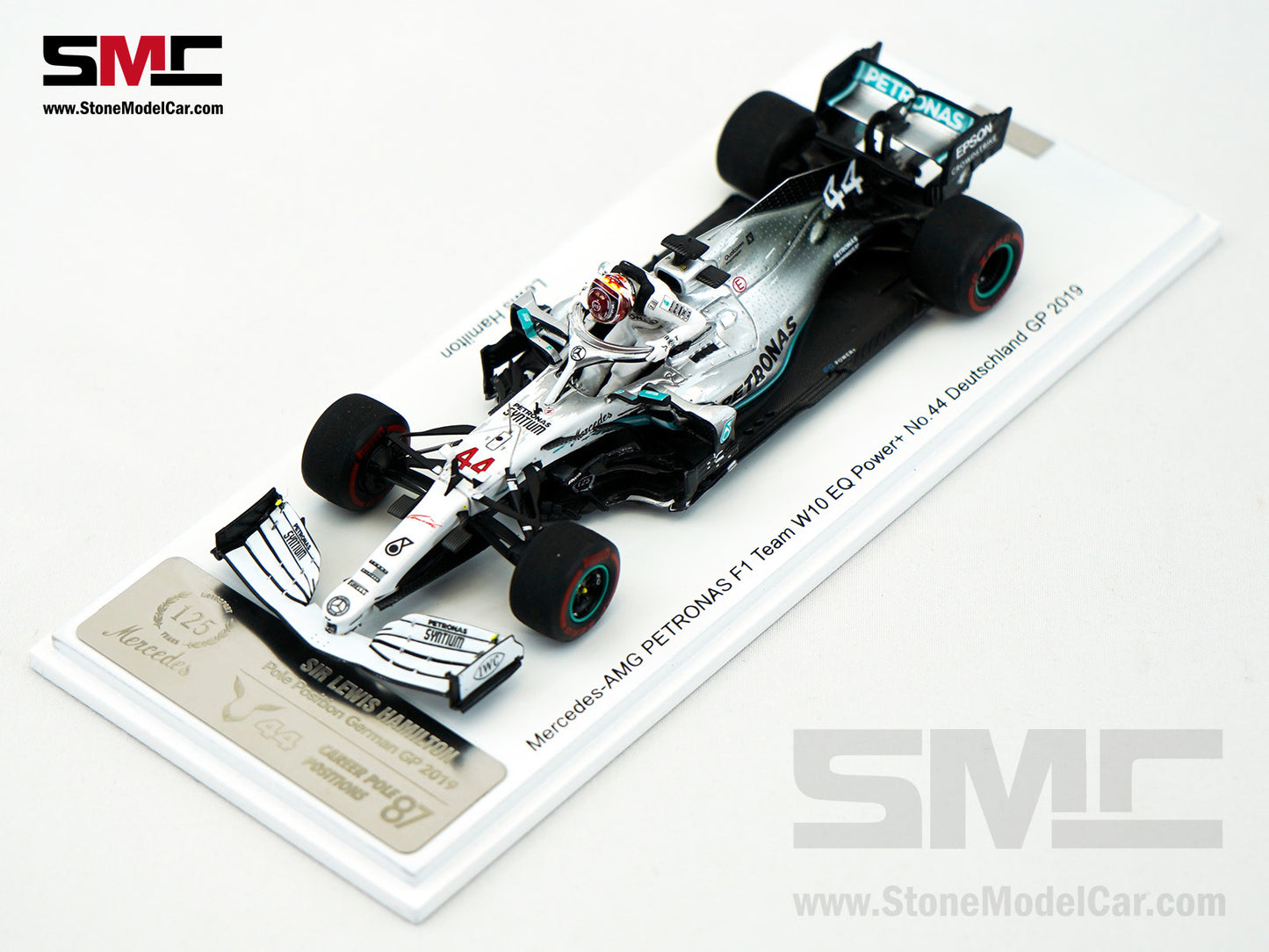 Mercedes F1 W10 #44 Lewis Hamilton German GP Pole Position 2019 6x World Champion 1:43 Spark