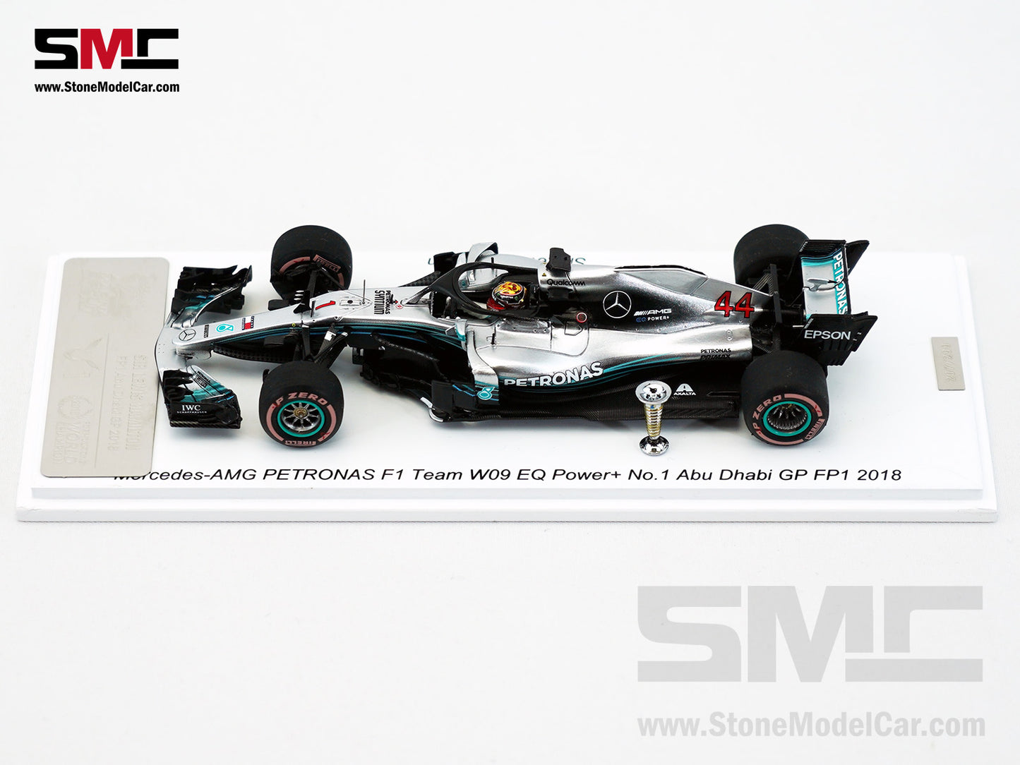 Mercedes F1 W09 #44 Lewis Hamilton Abu Dhabi GP Practice 2018 5x World Champion 1:43 Spark