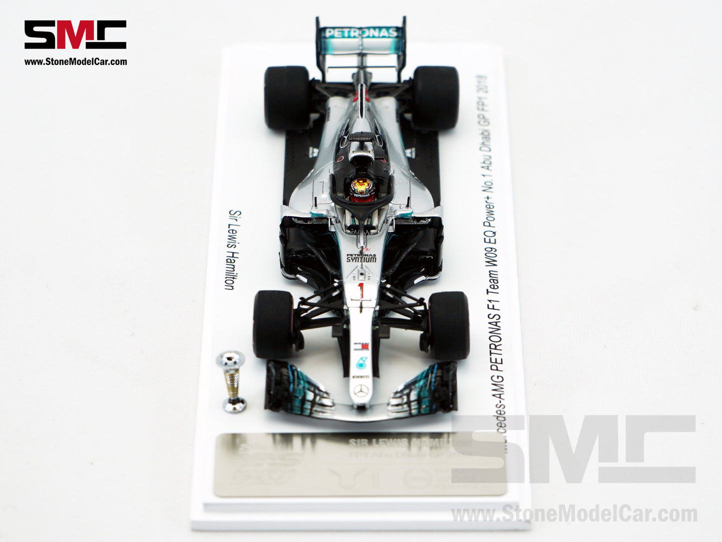 Mercedes F1 W09 #44 Lewis Hamilton Abu Dhabi GP Practice 2018 5x World Champion 1:43 Spark