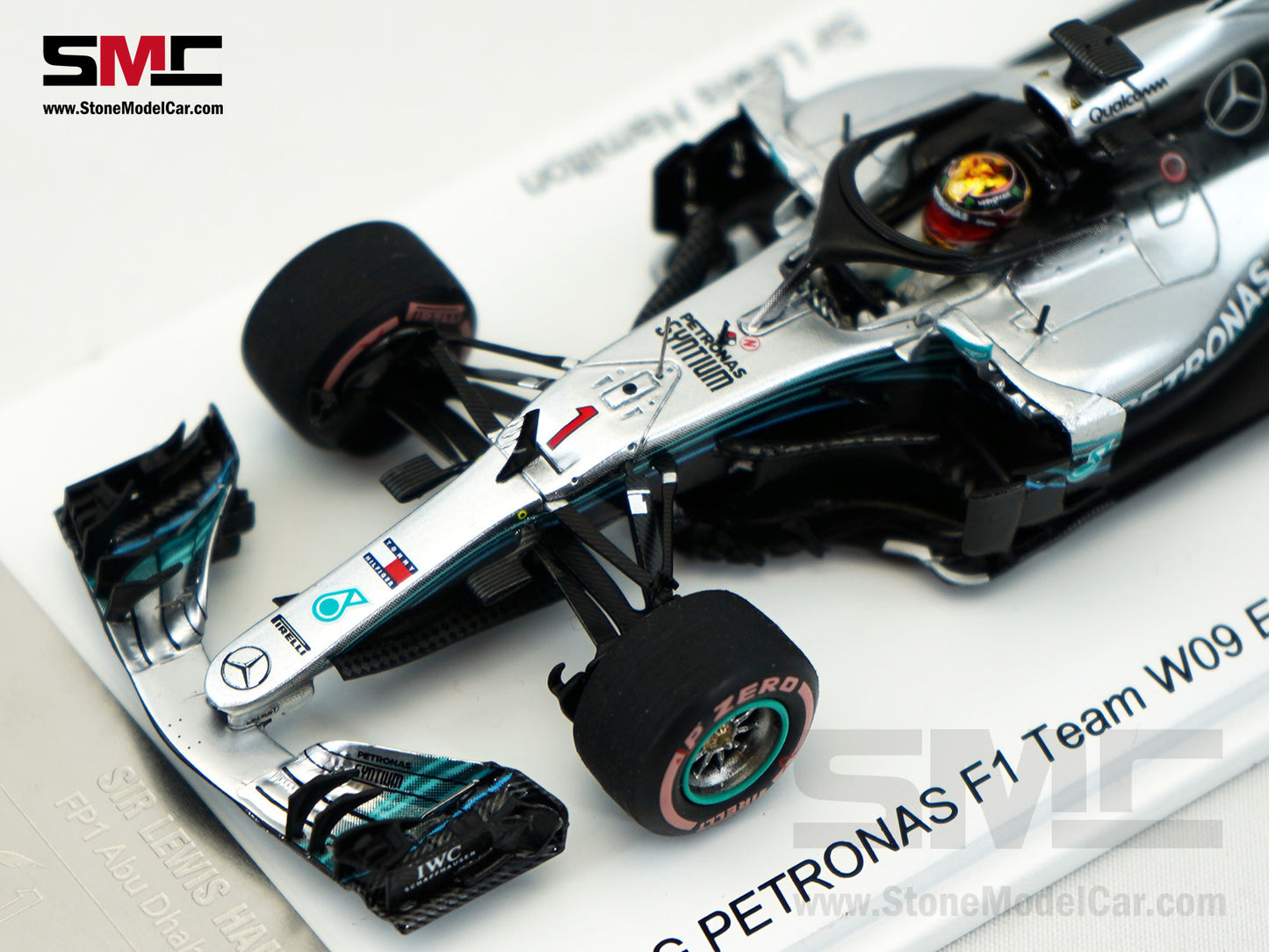 Mercedes F1 W09 #44 Lewis Hamilton Abu Dhabi GP Practice 2018 5x World Champion 1:43 Spark