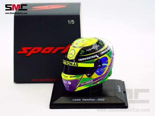 Mercedes F1 W13 #44 Lewis Hamilton Brazil GP 2022 7x Times World Champion Spark 1:5 Helmet