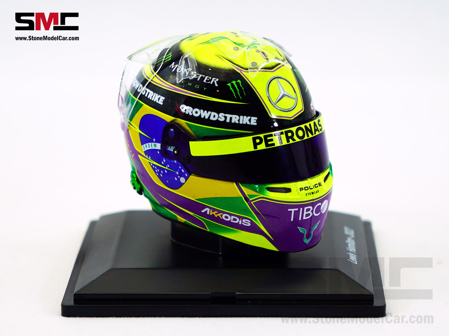 Mercedes F1 W13 #44 Lewis Hamilton Brazil GP 2022 7x Times World Champion Spark 1:5 Helmet