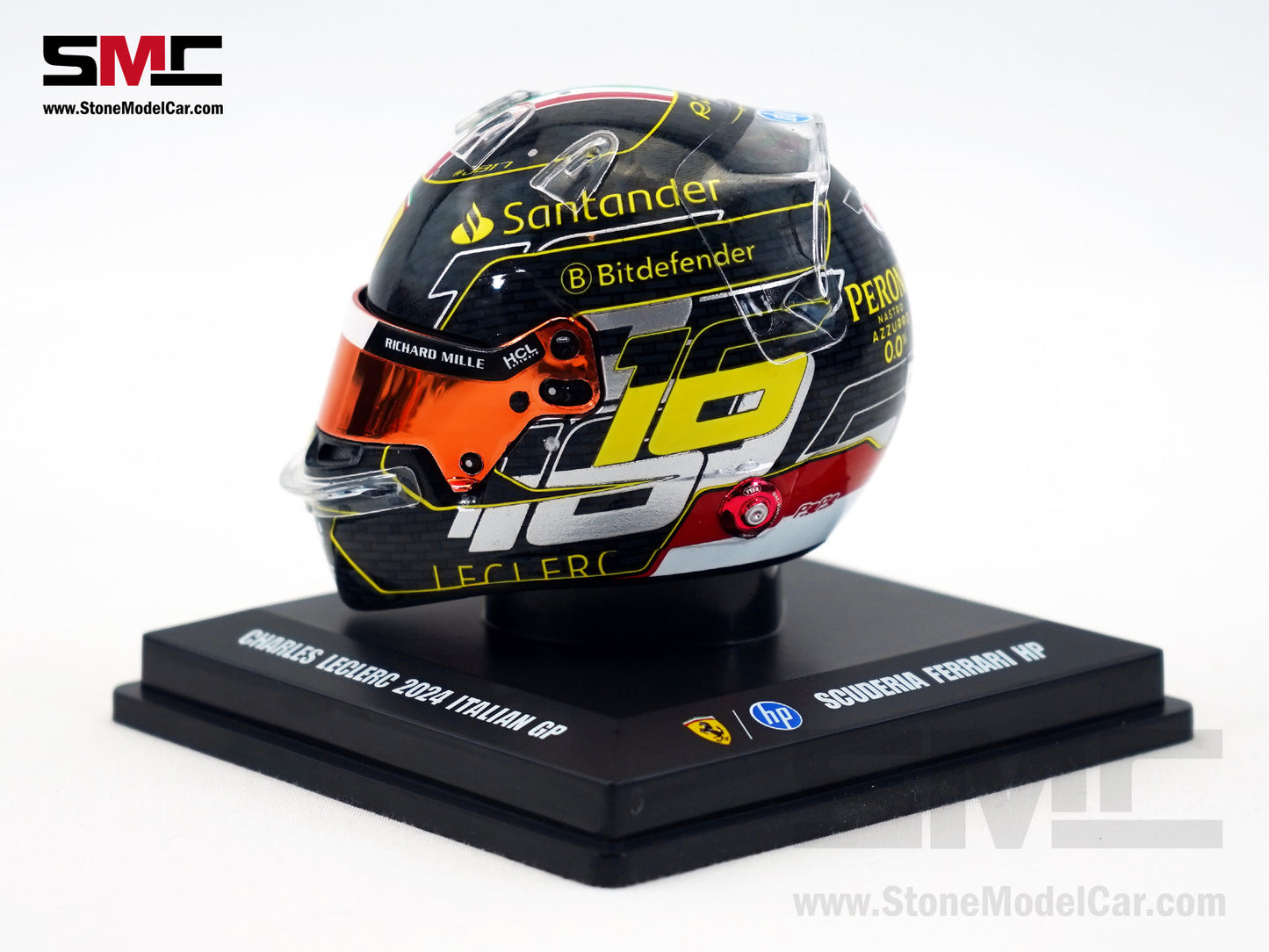 Ferrari F1 SF-24 #16 Charles Leclerc Winner Italy Monza GP 2024 Looksmart 1:5 Helmet