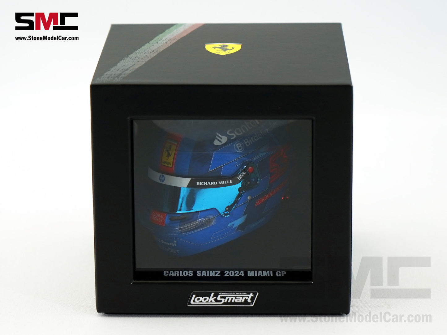 Ferrari F1 SF-24 #55 Carlos Sainz USA Miami GP 2024 Looksmart 1:5 Helmet