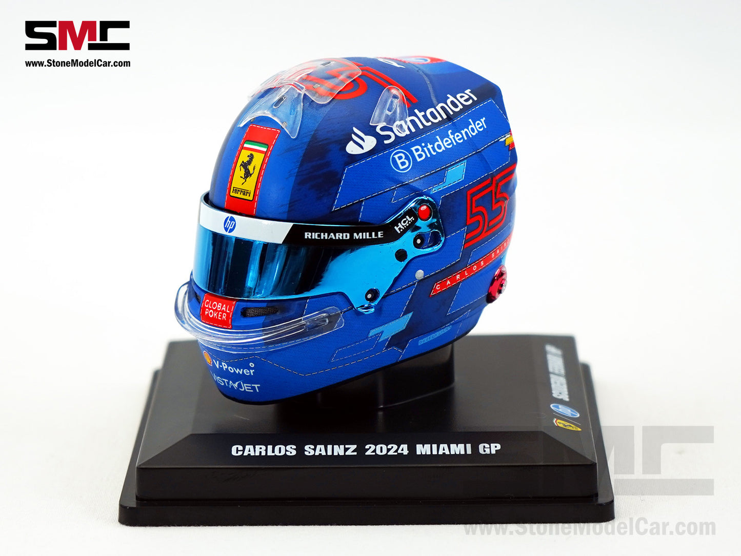 Ferrari F1 SF-24 #55 Carlos Sainz USA Miami GP 2024 Looksmart 1:5 Helmet