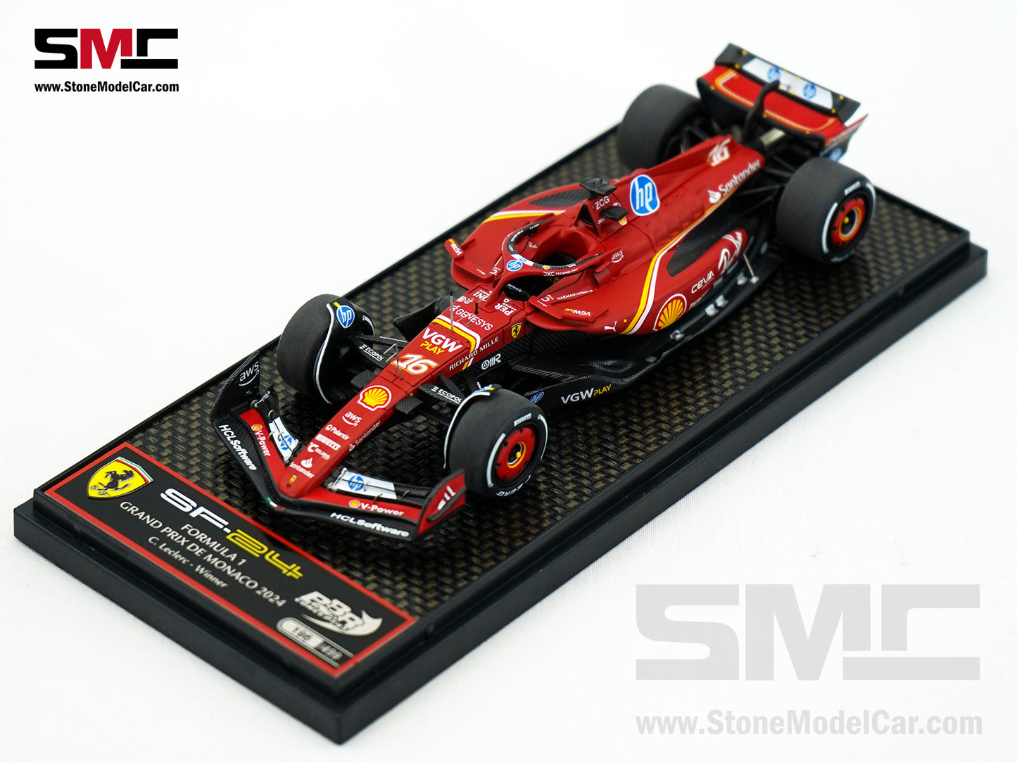 Ferrari F1 SF-24 #16 Charles Leclerc Winner Monaco GP 2024 BBR 1:43 BBRC303A