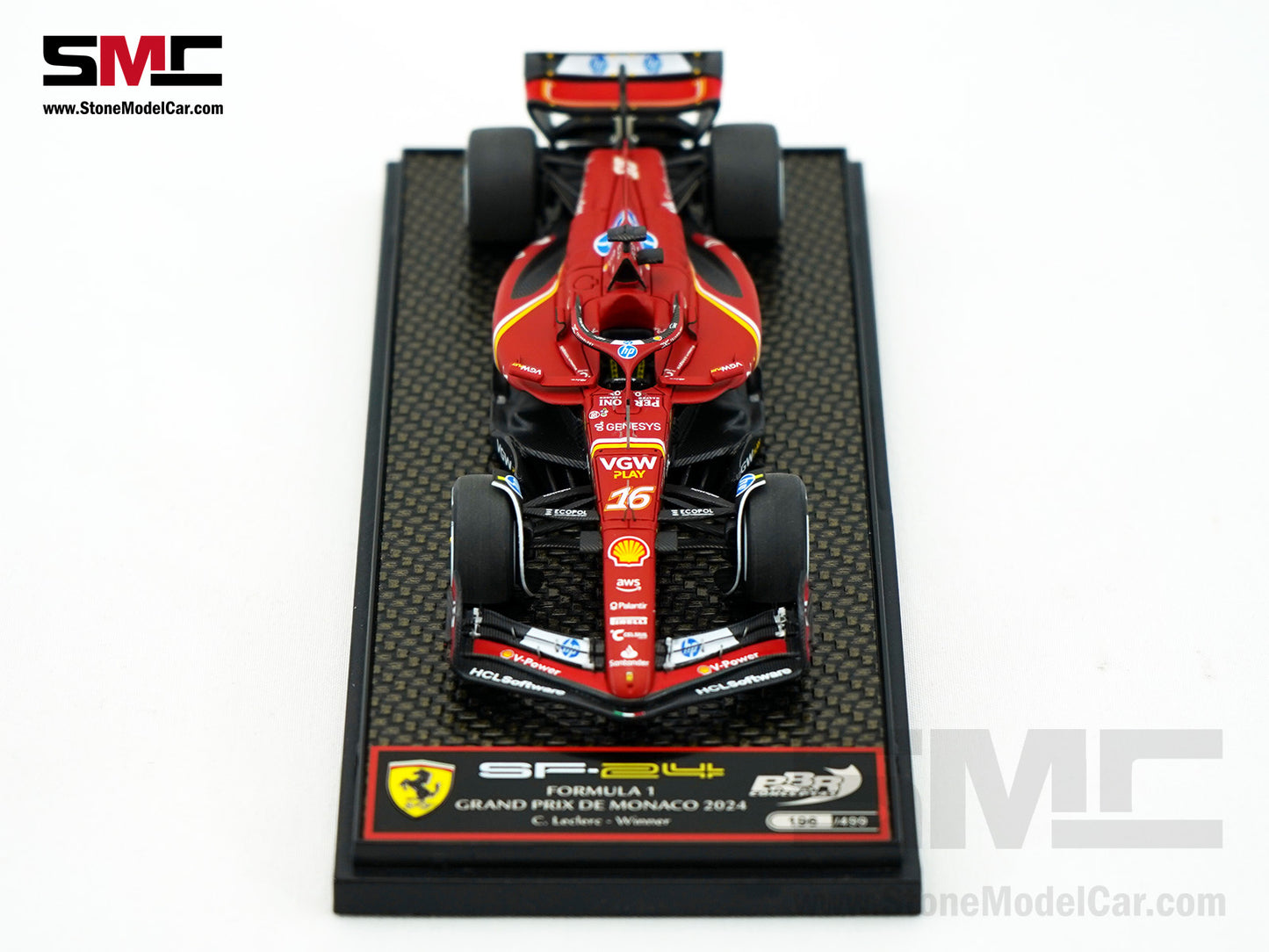 Ferrari F1 SF-24 #16 Charles Leclerc Winner Monaco GP 2024 BBR 1:43 BBRC303A