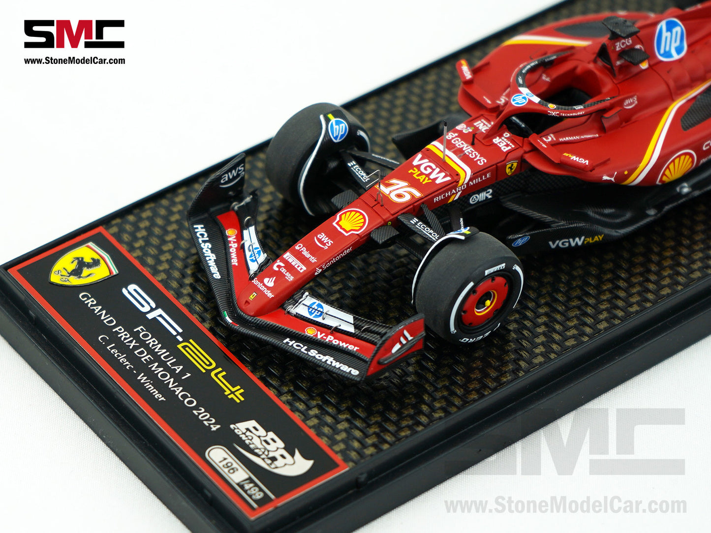 Ferrari F1 SF-24 #16 Charles Leclerc Winner Monaco GP 2024 BBR 1:43 BBRC303A
