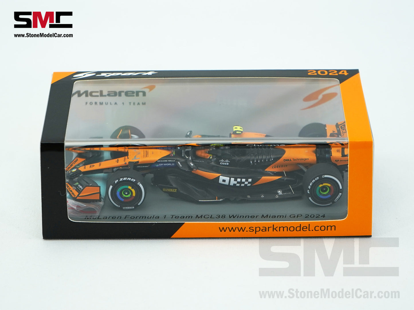 McLaren F1 MCL38 #4 Lando Norris Miami GP 2024 1st Career Win 1:43 Spark + Decal
