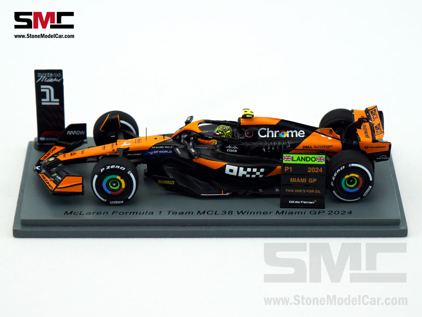 McLaren F1 MCL38 #4 Lando Norris Miami GP 2024 1st Career Win 1:43 Spark + Decal