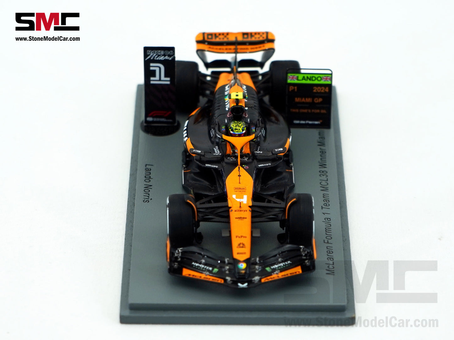McLaren F1 MCL38 #4 Lando Norris Miami GP 2024 1st Career Win 1:43 Spark + Decal