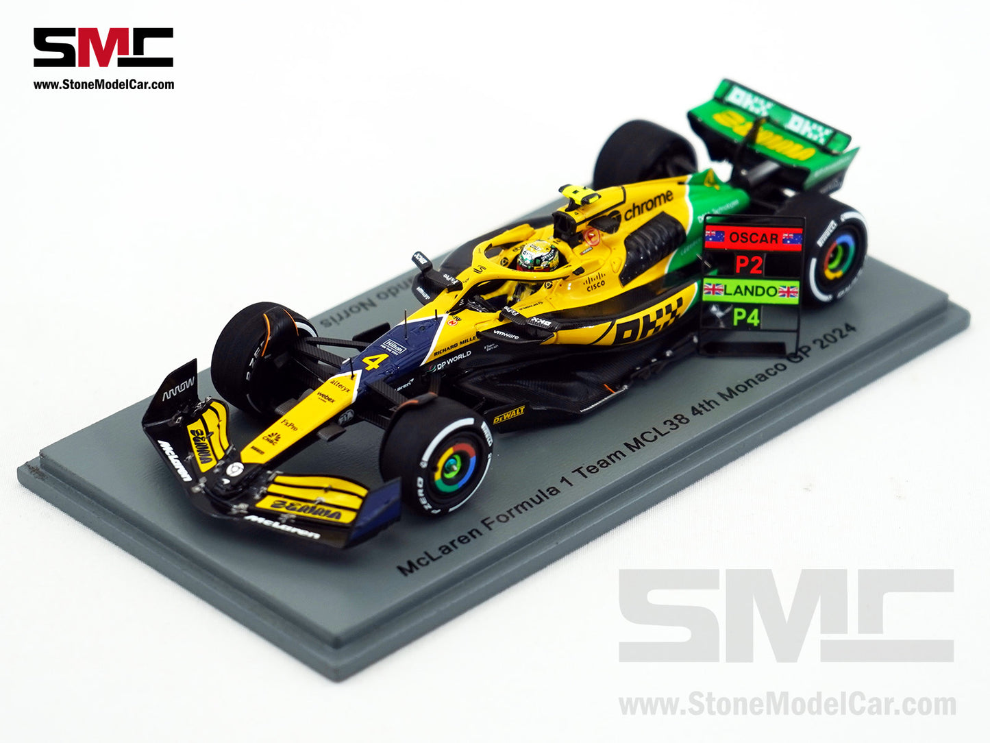 McLaren F1 MCL38 #4 Lando Norris 4th Monaco GP 2024 Special Livery 1:43 Spark S9538