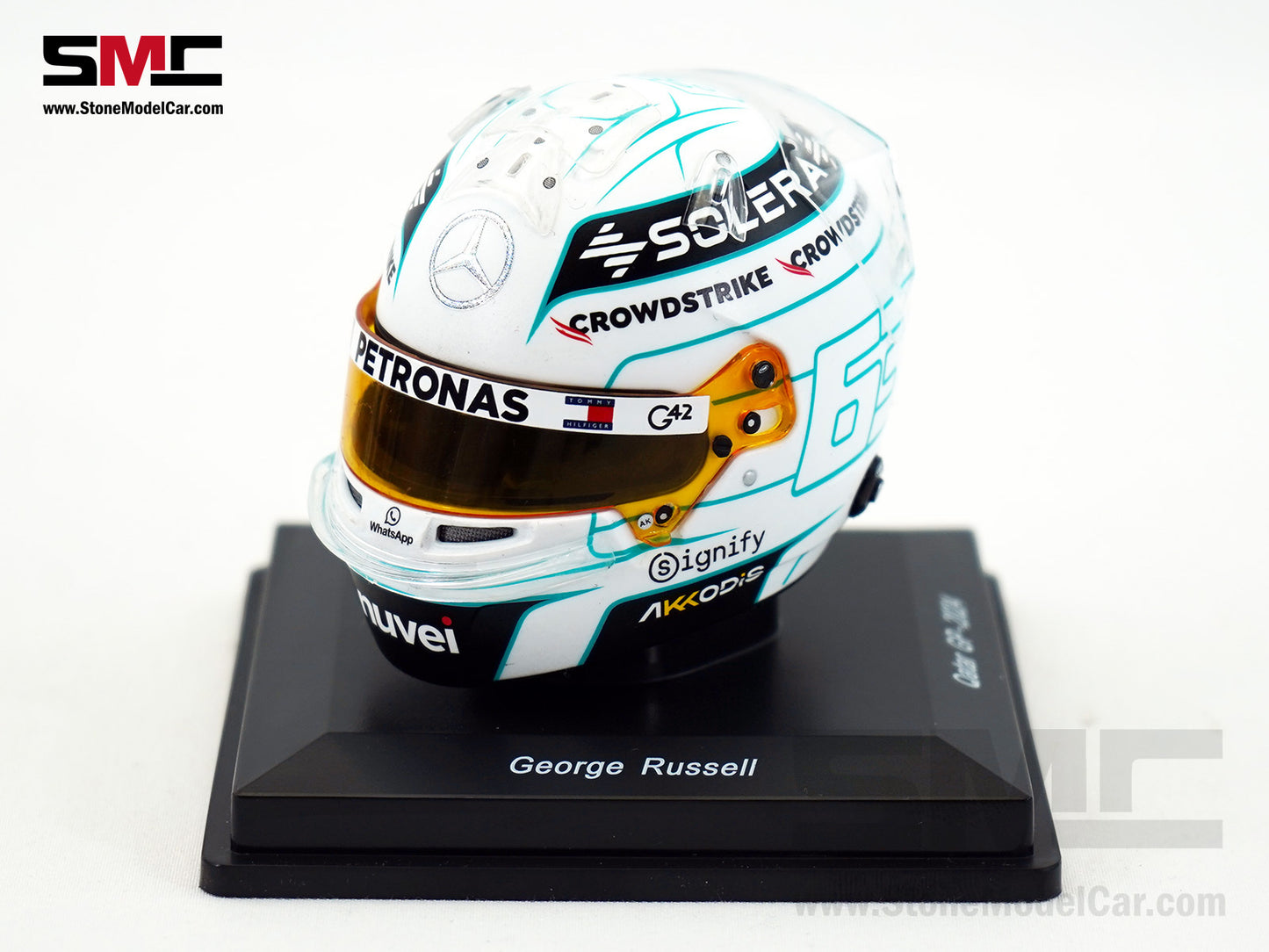 Mercedes F1 W15 #63 George Russell Qatar GP 2024 Special Livery Spark 1:5 Helmet