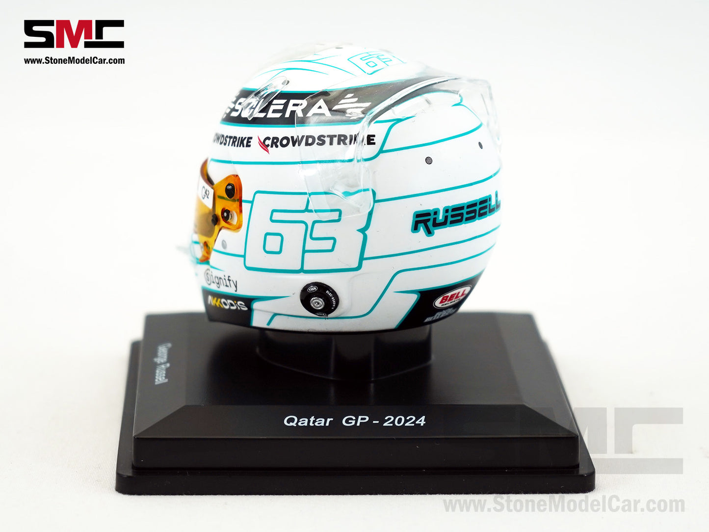 Mercedes F1 W15 #63 George Russell Qatar GP 2024 Special Livery Spark 1:5 Helmet
