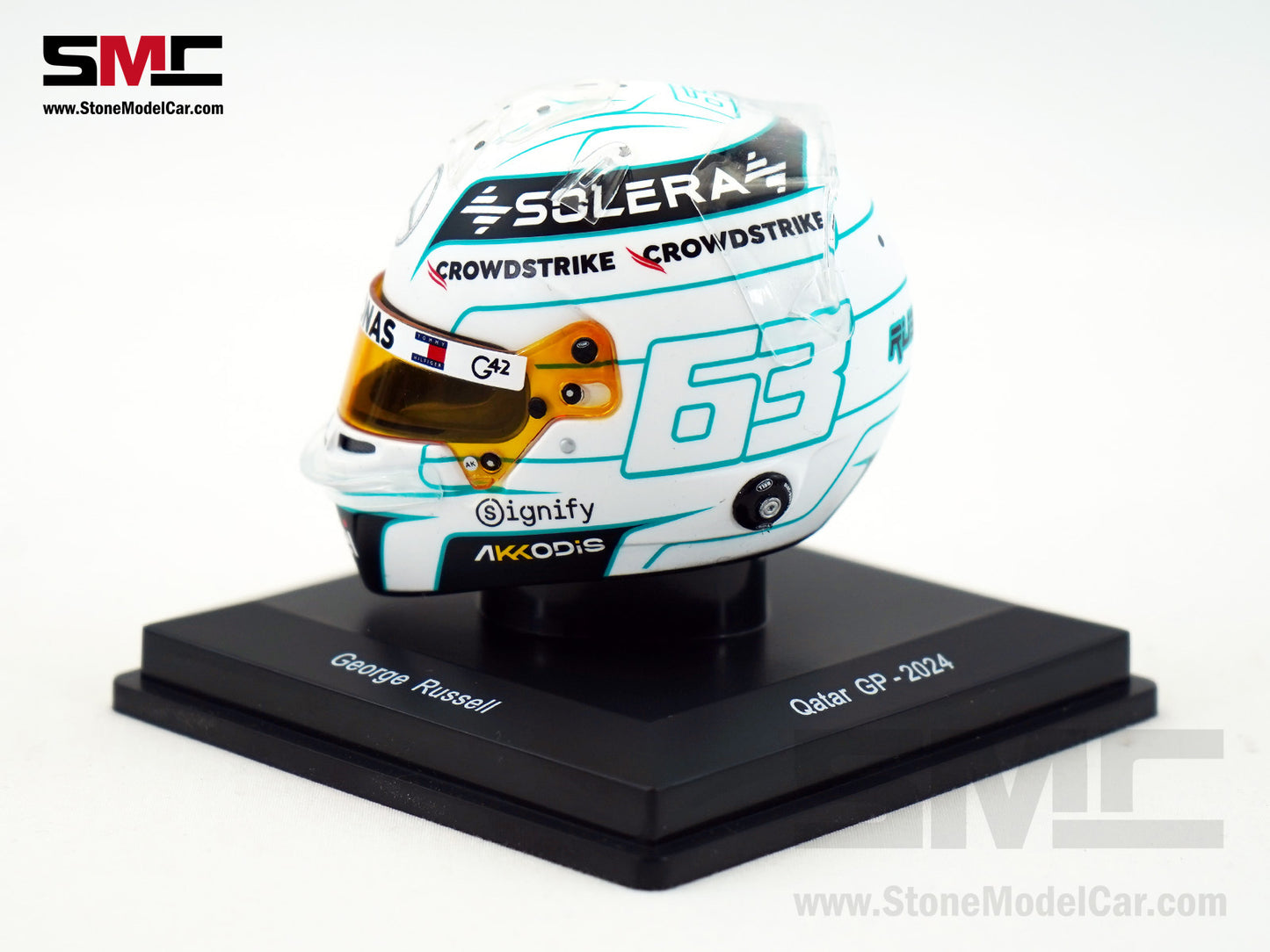 Mercedes F1 W15 #63 George Russell Qatar GP 2024 Special Livery Spark 1:5 Helmet