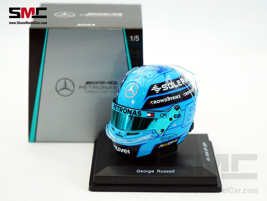 Mercedes F1 W15 #63 George Russell Abu Dhabi GP 2024 Special Livery Spark 1:5 Helmet