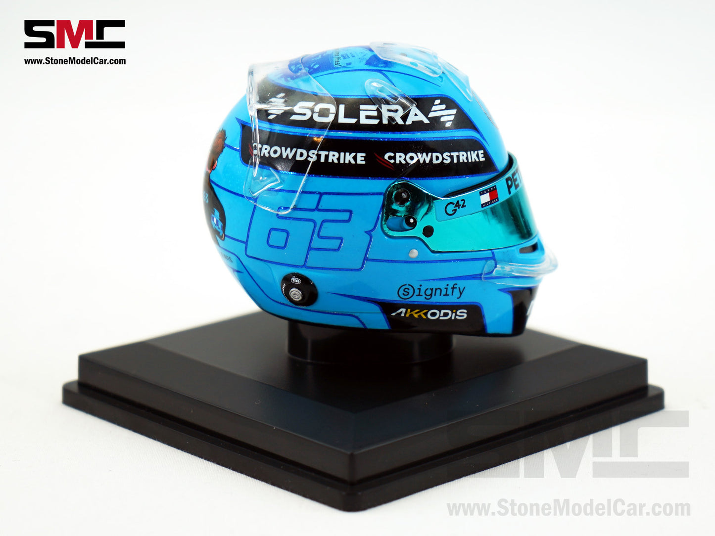 Mercedes F1 W15 #63 George Russell Abu Dhabi GP 2024 Special Livery Spark 1:5 Helmet